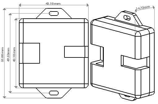 SDI-12 to USB Translator Enclosure Dimensions