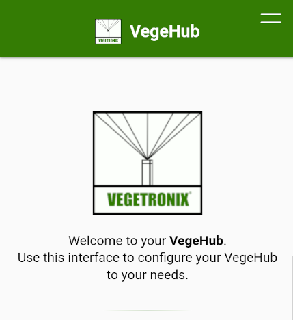 VegeHub Setup ScreenShot - Home