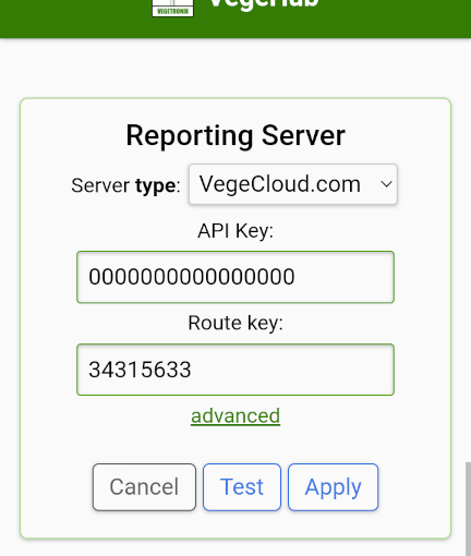 VegeHub Setup ScreenShot - Server Setup