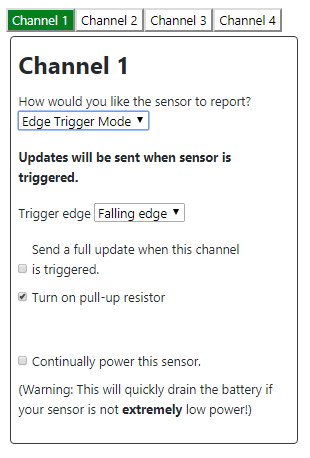 VegeHub Setup ScreenShot - Edge Trigger