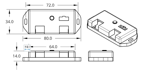 VG-PULSE-TRANS-CASE dimensions (Rev B)